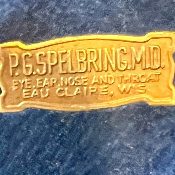 ANTIQUE SPECTACLES GOLD COLORED WIRE FRAME & CASE - Picture 6 of 8